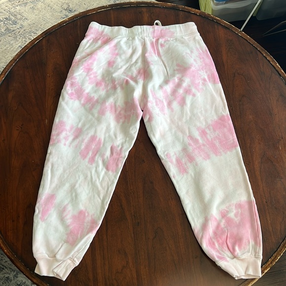 J. Crew Factory pink tie-dyed cotton sweatpants drawstring joggers medium - Picture 3 of 5
